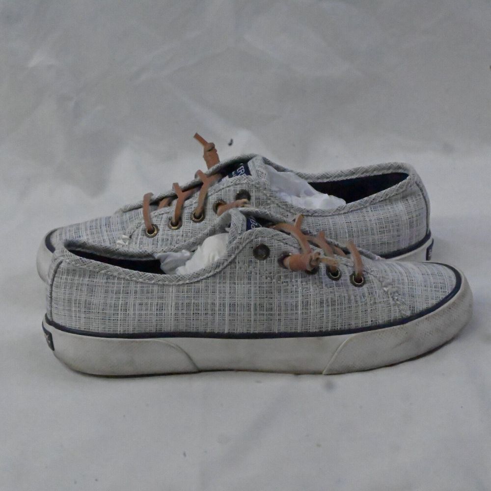 Sperry Top Sider STS97954. Size 5.5 M Gray Canvas‎ Slip-On Boat Shoes